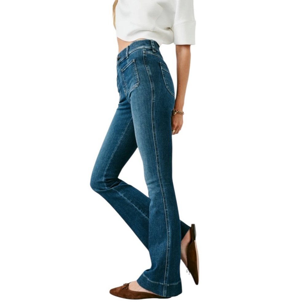 Spanx Patch Pocket Flare Jeans Size XL New - Picture 3 of 13